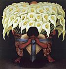 Diego Rivera flower carrier painting